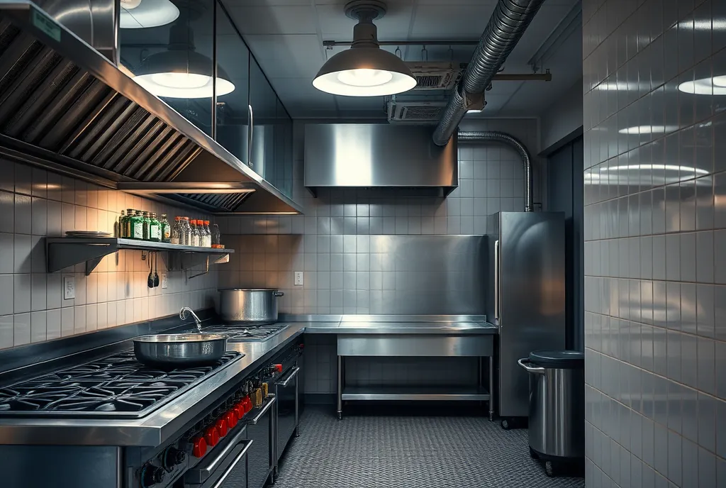 Cocina de hosteleria de Madrid tras el desengrase